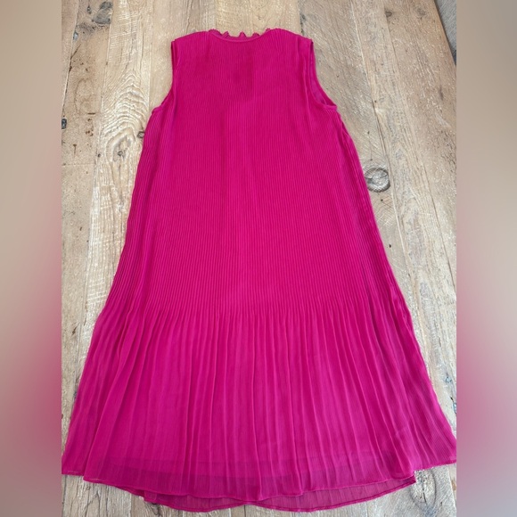 DKNY Women's Tie Neck Pleated Dress Size 8 Hot Pink - Picture 7 of 7